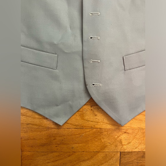 Grey Silver Vest with Pearlescent Buttons - Picture 2 of 7